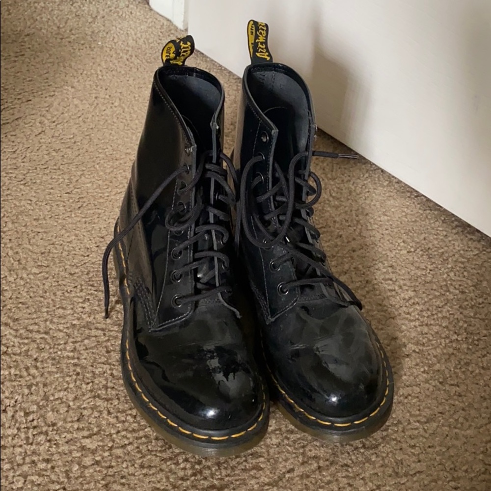 Black patent leather Docs